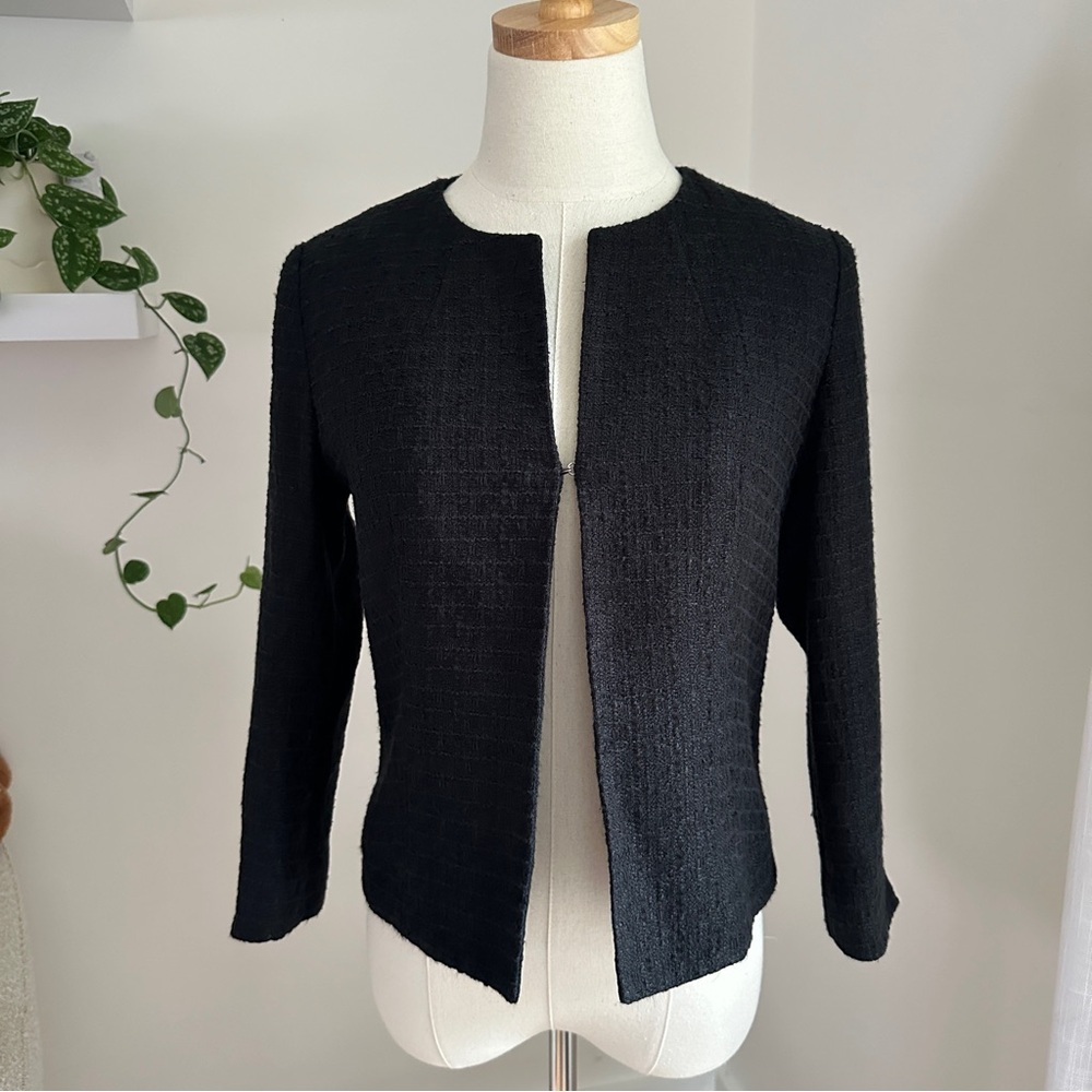 Banana Republic Black Tweed Blazer Jacket Size Small